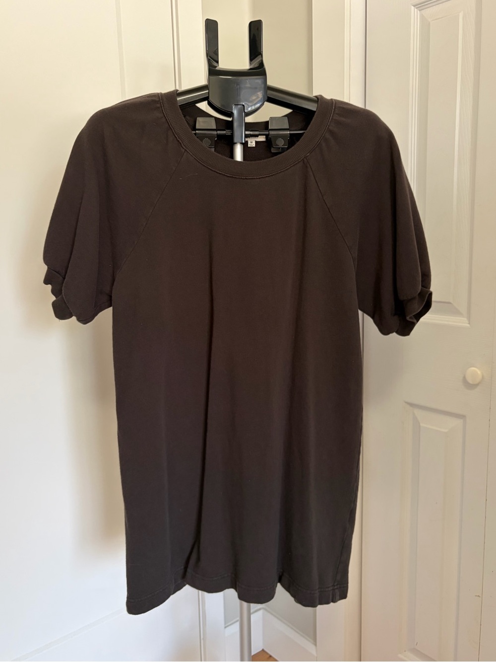 Women’s Z Supply Puff Sleeve Black Crewneck Tunic—medium